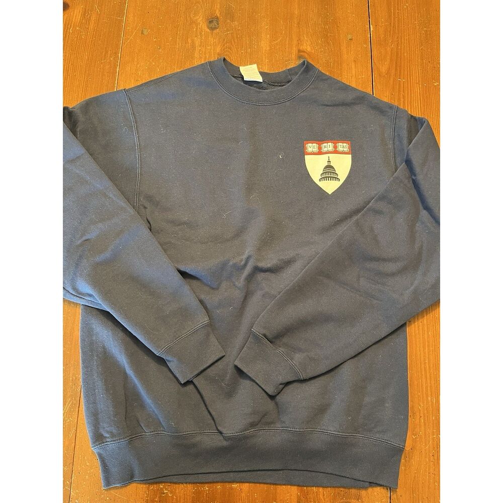 Harvard Veritas Crewneck Sweatshirt | Men’s M | Navy Blue | Port & Company Colle